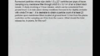 lecture 23 - Examples for Practice-Dispersion Modeling