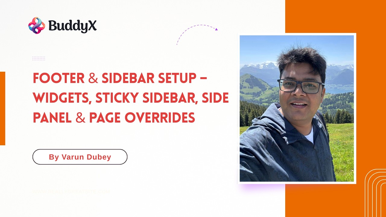 BuddyX Pro Footer & Sidebar Setup – Widgets, Sticky Sidebar, Side Panel & Page Overrides | WordPress