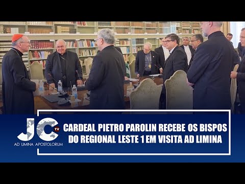 Cardeal Pietro Parolin recebe os bispos do Regional Leste 1 em visita ad Limina – JCTV – 04/10/22