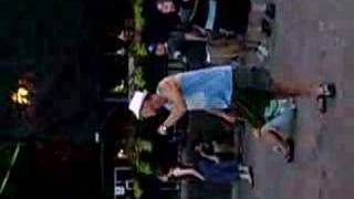 Guy dancing funky during Sleater-Kinney