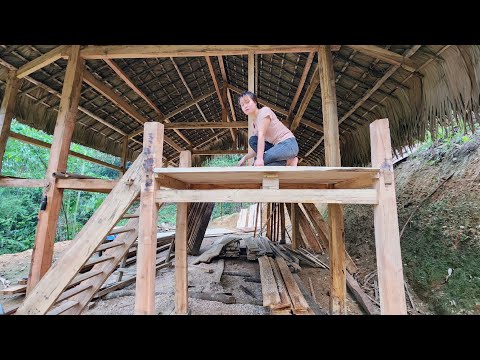 Build wooden houses, carry timber for corridors, floor strips | Quynh Building New Life - Ep.82