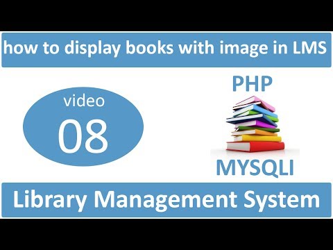 how to display books with image in LMS in PHP