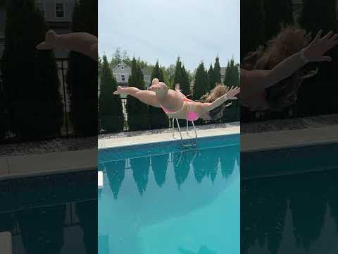 PINK BIKINI Super DIVE into the Swimming Pool #shorts