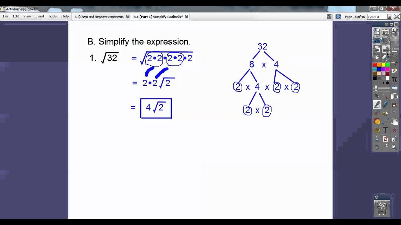 Simplify Radicals - Section 8.4 (Part 1)