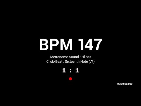 Metronome BPM 147 / Hi-hat / 16th (Closed)