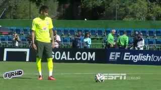 Neymar amazing penalty kick in Brazil Training Session • HD