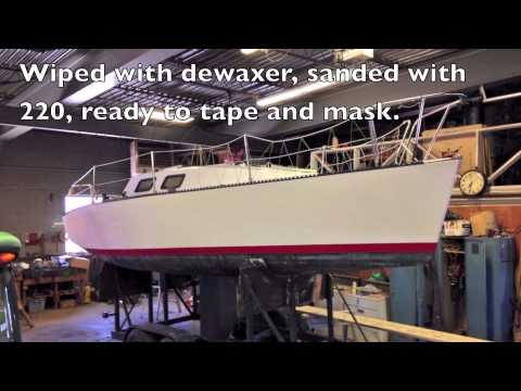 Painting Evelyn 26' Sailboat with Interlux Perfection Paint