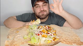 real mukbang| How to prepare a giant meat sandwich and vegetables, tomatoes, lettuce, potatoes