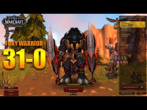 Fury Warrior 31-0 at Twin Peaks Battleground - BFA 8.3 PVP WoW - 2K UHD