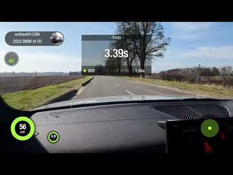 Thumbnail for BMW i4 M50 2022 launch control on road 1/4 mile dragy 0-60 by BMW i4