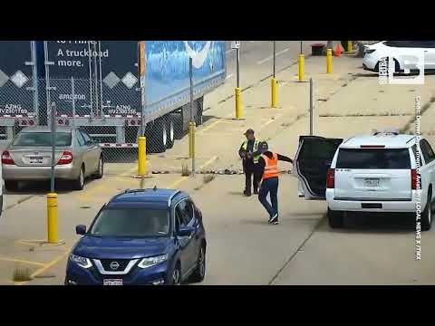 AXE-WIELDING United Airlines Pilot DESTROYS Parking Lot Barrier, Gets Arrested