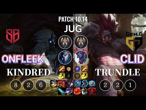 SB OnFleek Kindred vs GEN Clid Trundle Jungle - KR Patch 10.14