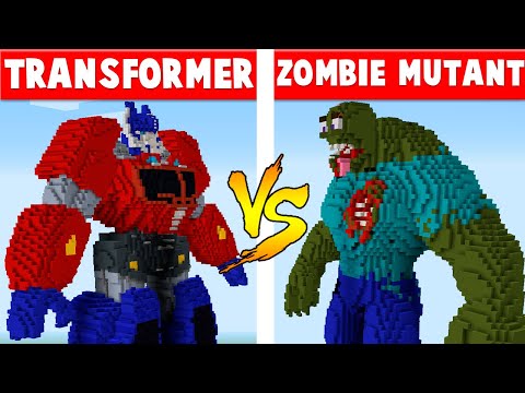 Little Noob - TRANSFORMER vs MUTANT ZOMBIE – Minecraft ANIMATIONS BATTLE! OPTIMUS PRIME VS MUTANT BOSS