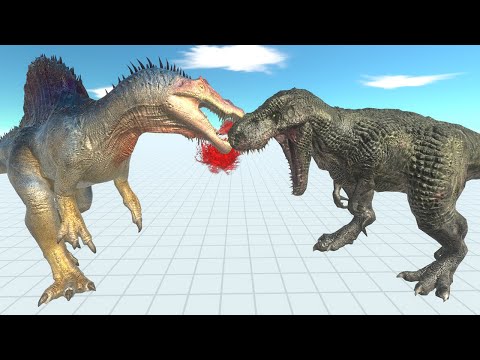 TREX vs SPINOSAURUS Confrontation Death Run - Animal Revolt Battle Simulator