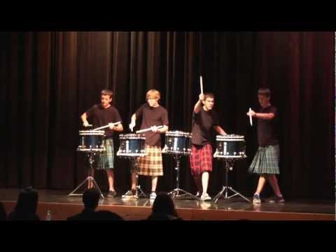 NEW Hot Scots drum line - 2012 - Nigel Fernandez - LHHS Talent Show