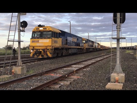 Pacific National 1MP2 steel with NR83 NR62 NR13 at Gheringhap heading to Perth 11/10/2020