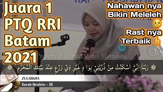 Download lagu Merdunya Suara Qori'ah Zulaikha, Bikin Meleleh. Juara 1 PTQ RRI Batam 2021. Surah Ibrahim : 35-38 mp3