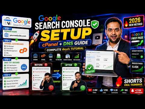  Google Search Console  cPanel  Domain DNS   Setup  Complete Beginner Guide 2026