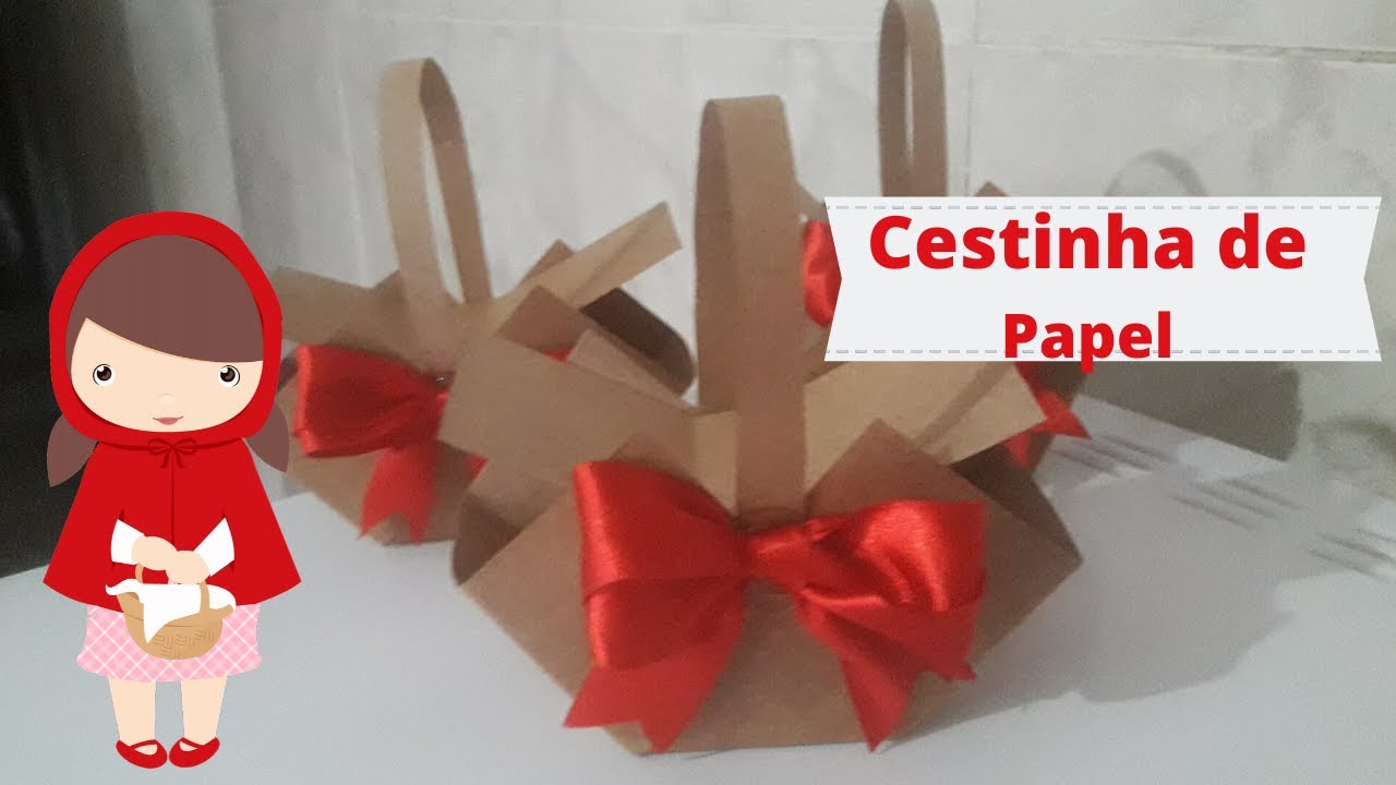 Watch Now DIY Cestinha de Papel - Projeto Mini Table - #ChapeuzinhoVermelho DIY Cestinha de Papel - Projeto Mini Table - #ChapeuzinhoVermelho