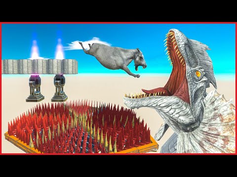 JUMP OVER SPIKES AND DINO - Animal Revolt Battle Simulator