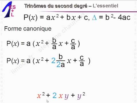 Maths 1ereES et 1èreL - Trinômes du second degré - polynomes racines Première ES L 1ES 1L