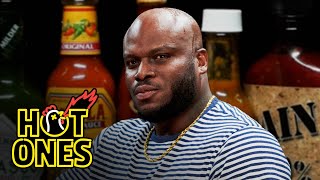 Derrick Lewis Is Not Okay While Eating Spicy Wings | Hot Ones video