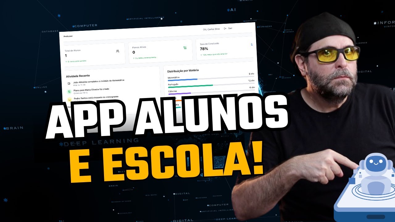 APP para escolas 100% criado com IA - Roadmap de funcionalidades