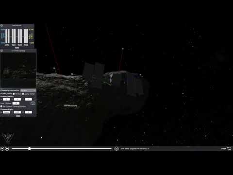Satellite approaching and matching the velocity of the comet