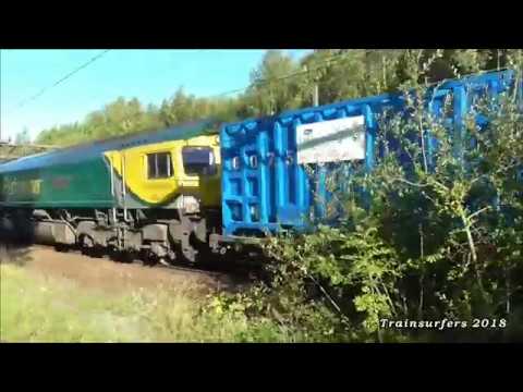 FL Class 66 No. 66528 on 6F33 Bredbury - Runcorn Folly Lane 'Bin Train' @ Shepley on 25.9.18 - HD