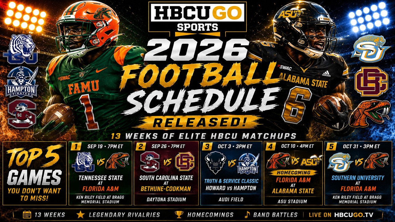 HBCU GO 2026 Football Schedule RELEASED + Top 5 Must-Watch Games