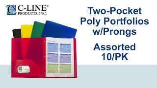 Two-Pocket Heavyweight Poly Portfolio Folder with Prongs- C-Line Products - 32960