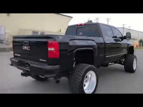 BEAST LIFTED 2015 GMC SIERRA 2500 HD DENALI 6.0L FTS lift on FORGED FUELS! 22x14