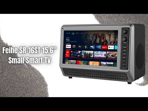 Feihe 15.6 Inch Small Smart TV HD 1080P LED, Flat Screen Smart Television with ATSC Tuner/HDMI/USB/AV for Kitchen, RV, Camper, Home & Bedroom or On-The-Go Entertainment video review thumbnail