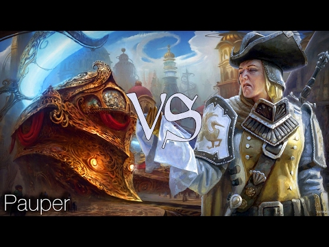 MtG Pauper Gameplay - R/B Pain Train VS White Weenie Enchantments