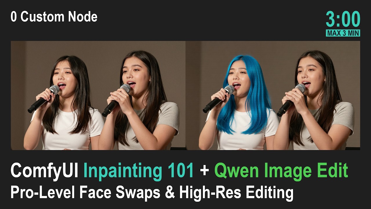 🟢 ComfyUI Inpainting 101 + Qwen Image Edit: Pro Face Swaps & High-Res Editing (ComfyUI Shortcut)