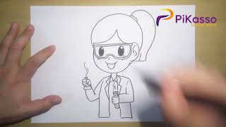 Scientist Easy Drawing Tutorial