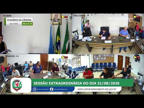 Transmissão ao vivo da sessão Ordinária do dia 31/08/2026