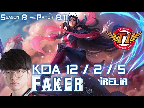 SKT T1 Faker IRELIA vs DARIUS Mid - Patch 8.11 KR Ranked