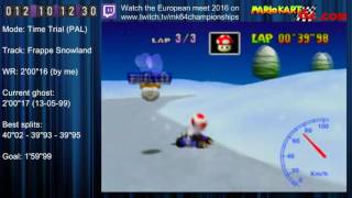 MK64 - World Record on Frappe Snowland - 2'00"06 (NTSC: 1'39"85) by Matthias Rustemeyer