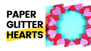 DIY valentine's day crafts | Hanging Paper Glitter Hearts