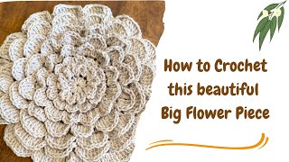 How to crochet this Big Beautiful Flower, Tutorial No: 69 🍃🌾🌿. #crochet #crochetprojects #yarn