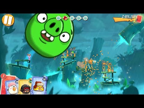 Angry Birds 2: LEVEL 213, Bamboo Forest Misty Mire - Gameplay (BIRDS LEFT OVER!)