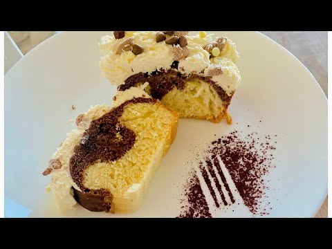 Double layer cake loaf : vanilla & chocolate