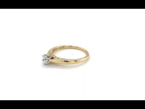 9ct Yellow Gold Brilliant Cut Diamond Ring with Diamond Underbezel - 01010251 | Johnsons Jewellers