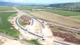 Autostrada Sebeș - Turda A10 ar putea avea primele două loturi gata în toamnă - Fimare cu drona la nodul cu A1 de la Sebeș 1 video