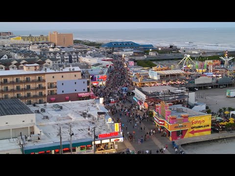 Wildwood Boardwalk Drone Tour at Night - 2022