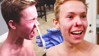 I PIERCED MY OWN NOSE! *BLOOD WARNING*