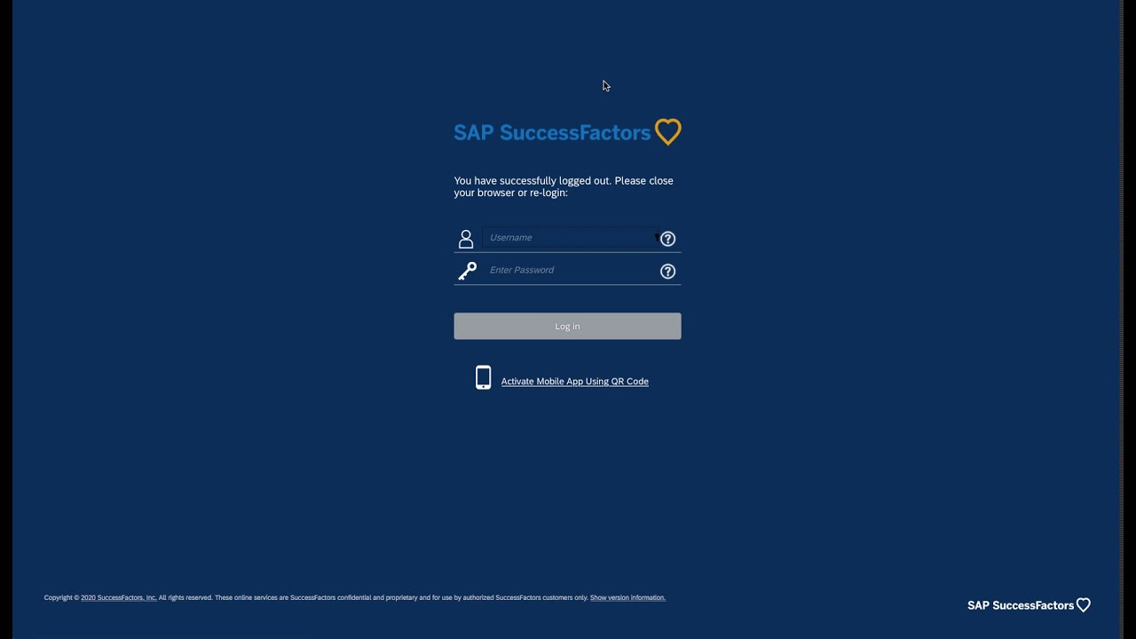 Login to the SuccessFactors Instance