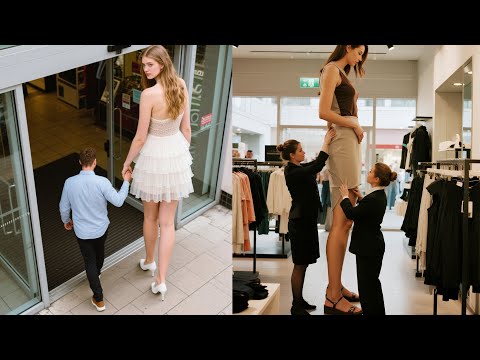 Very Tall Girls go shopping at the mall (AI Dream)