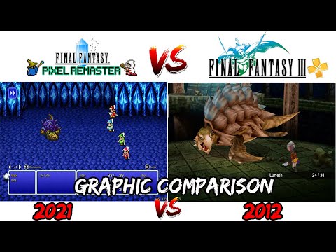 Final Fantasy Pixel Remaster 2021 VS Final Fantasy III PSP 2012 - Graphic Comparison  - Pc Gameplay